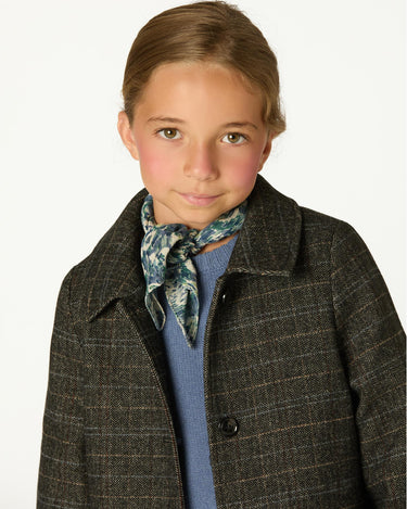 ABRIGO CUELLO PICO CUADRO GREY