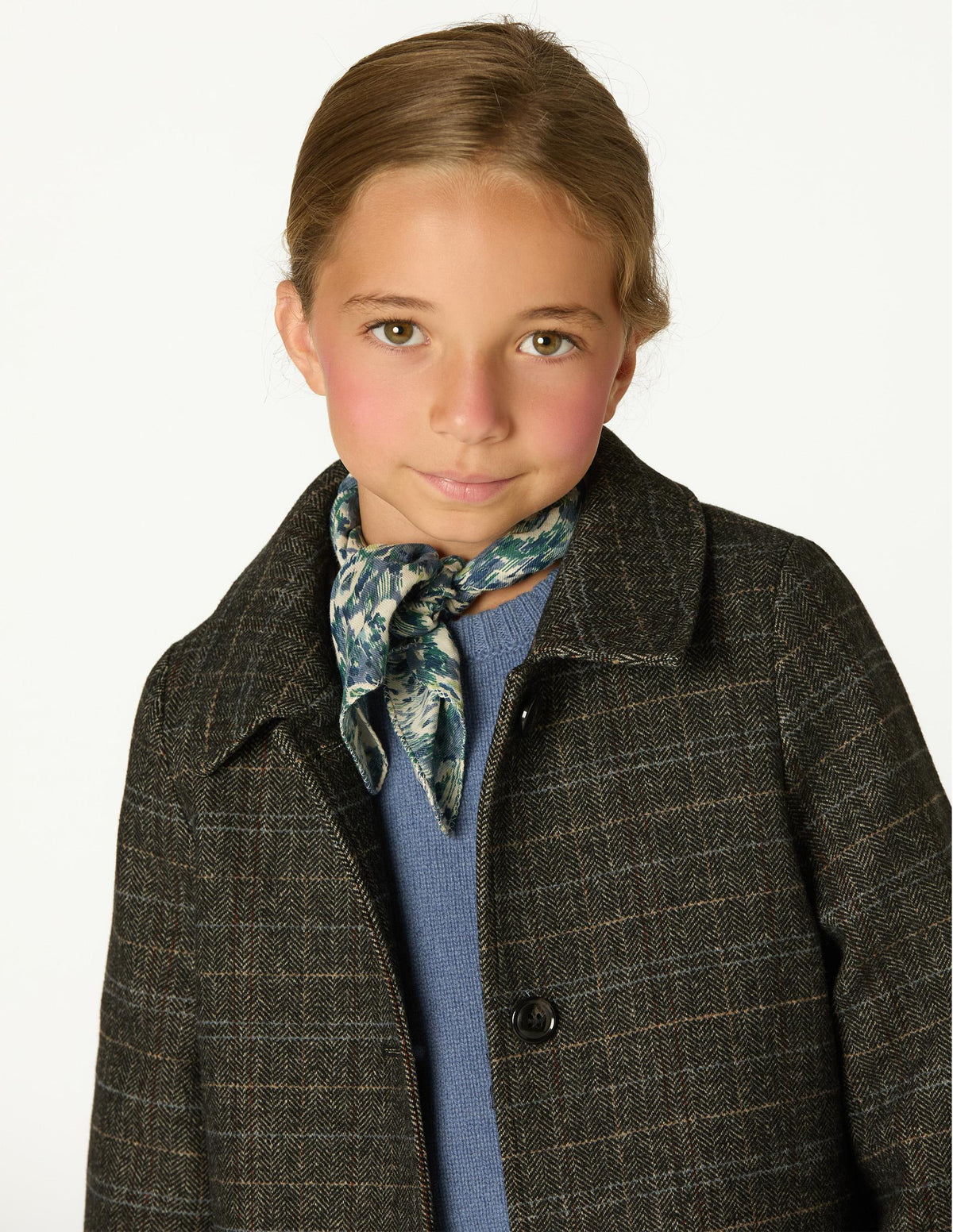 ABRIGO CUELLO PICO CUADRO GREY