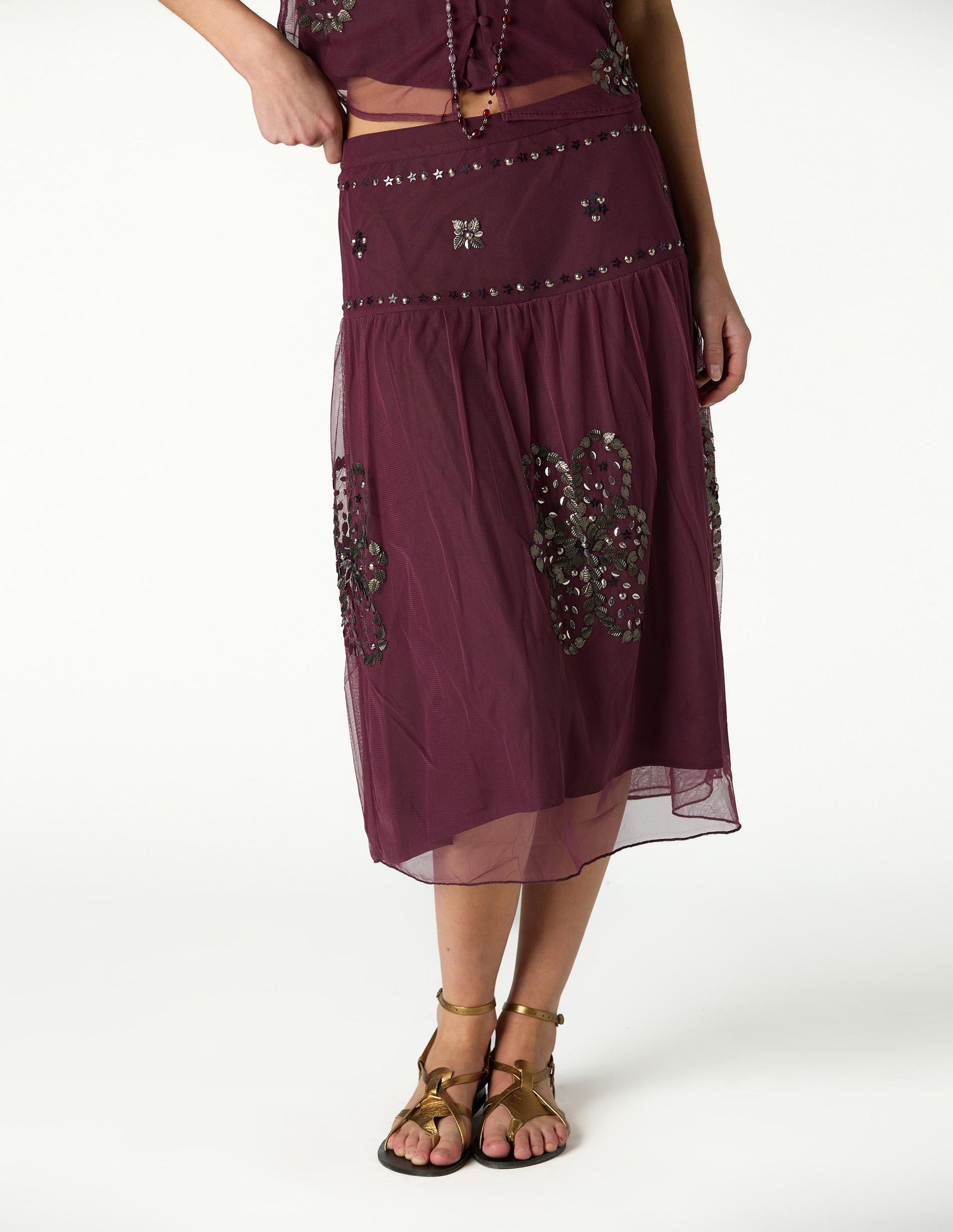 BETTERSWEET EMBROIDERED TULLE SKIRT