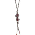 COLLAR BEADS GRANATE ROMBO