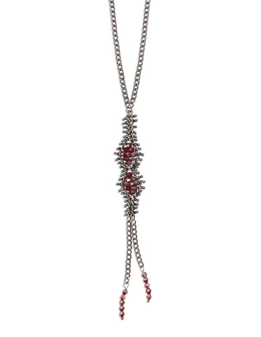 GARNET RHOMBUS BEADS NECKLACE