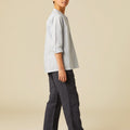 DARK BLUE LINEN TROUSERS