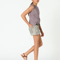 OVERCAST RUFFLED SHOULDER T-SHIRT