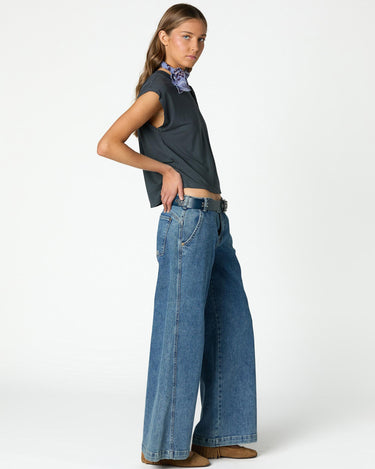 EMBROIDERED BLUE NN TROUSERS