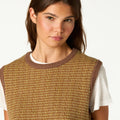 CHALECO PUNTO MIX MARRON