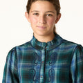 BLUE CHECK EMBROIDERED SHIRT