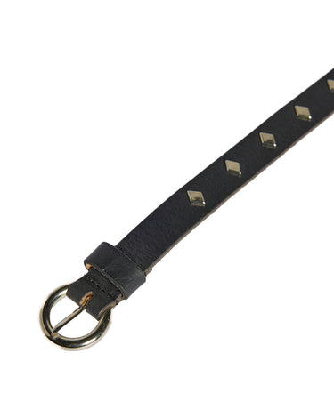 CINTURÓN PIEL TACHAS ROMBO NEGRO
