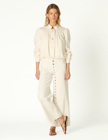 ECRU MANDARIN COLLAR JACKET