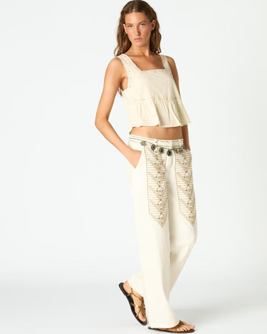 ECRU SQUARE NECK TOP
