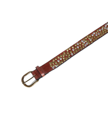 BROWN STUDDED ROCK BELT