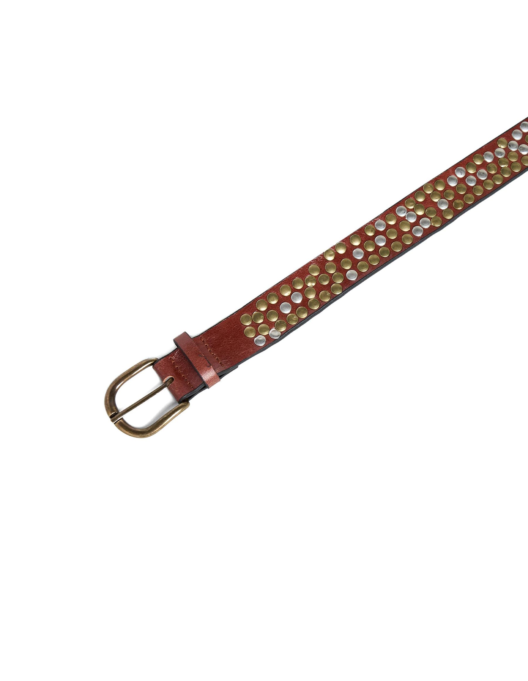 BROWN STUDDED ROCK BELT