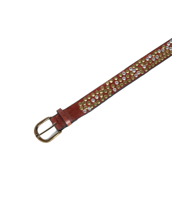 BROWN STUDDED ROCK BELT