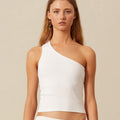 ASYMMETRIC TOP WHITE BACK