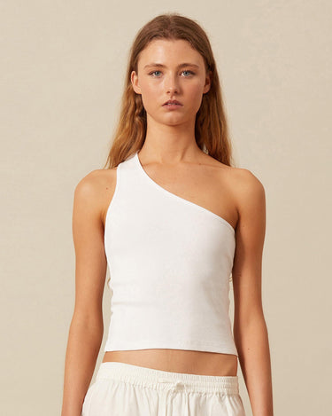 ASYMMETRIC TOP WHITE BACK
