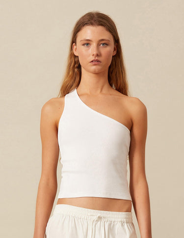 ASYMMETRIC TOP WHITE BACK