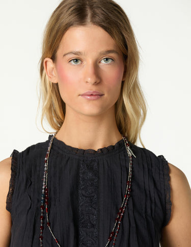ANTHRACITE DUNGAREE TOP