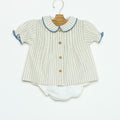 CAMISA RAYA ECRU STITCHING