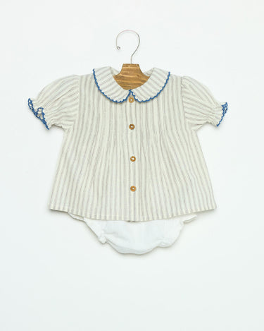 CAMISA RAYA ECRU STITCHING