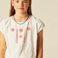 RED EMBROIDERED ELASTICATED DRESS