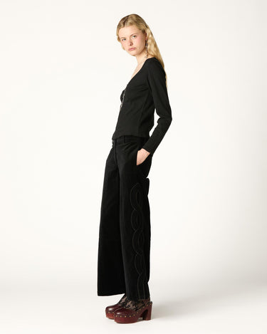 EIGHTS BLUE VELVET TROUSERS