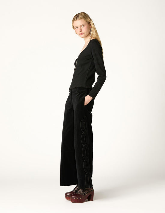 EIGHTS BLUE VELVET TROUSERS