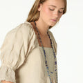 LINEN LACE CAPPUCCINO SHIRT