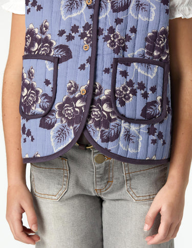 VINTAGE PRINT ANILINE BLUE VEST