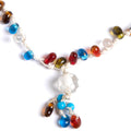 BEADED CORD NECKLACE WITH CRYSTALS