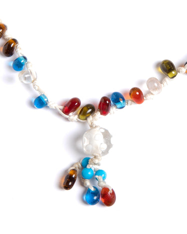 BEADED CORD NECKLACE WITH CRYSTALS