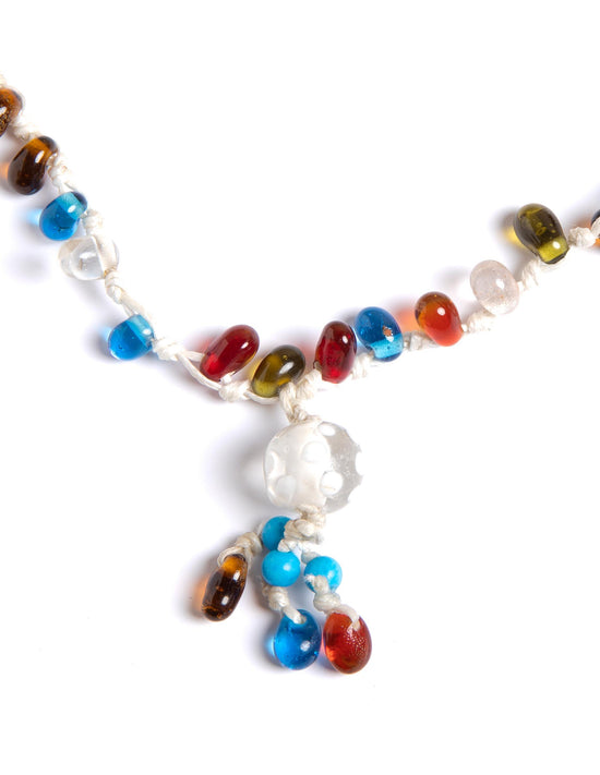 BEADED CORD NECKLACE WITH CRYSTALS