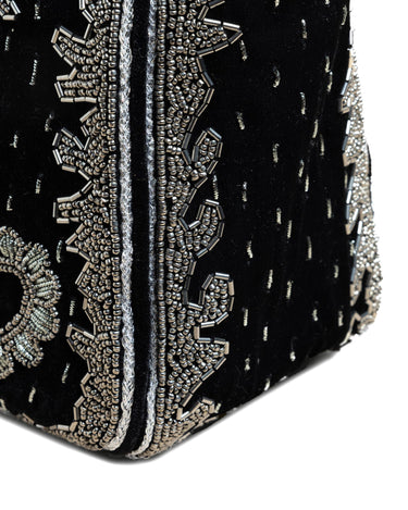 BOLSO TERCIOPELO NEGRO BEADS