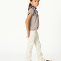 IRON GREY RUCHED T-SHIRT