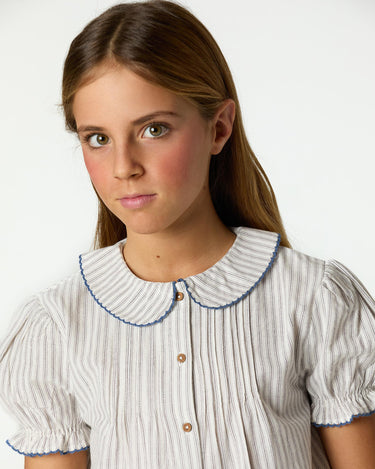 ECRU STRIPED SHIRT STITCHING