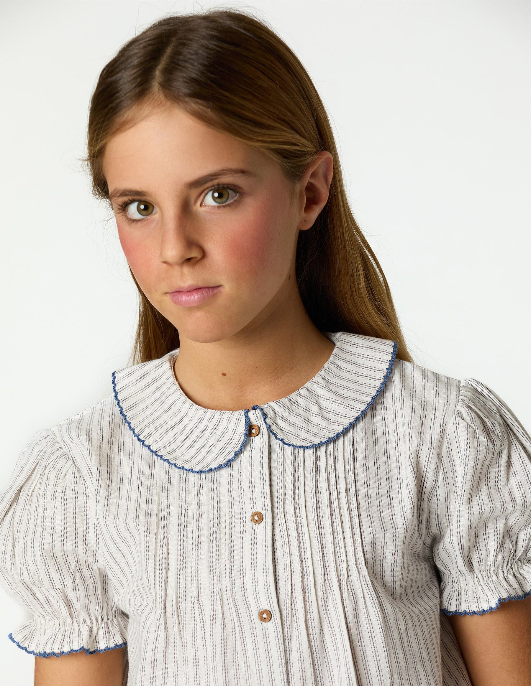 ECRU STRIPED SHIRT STITCHING