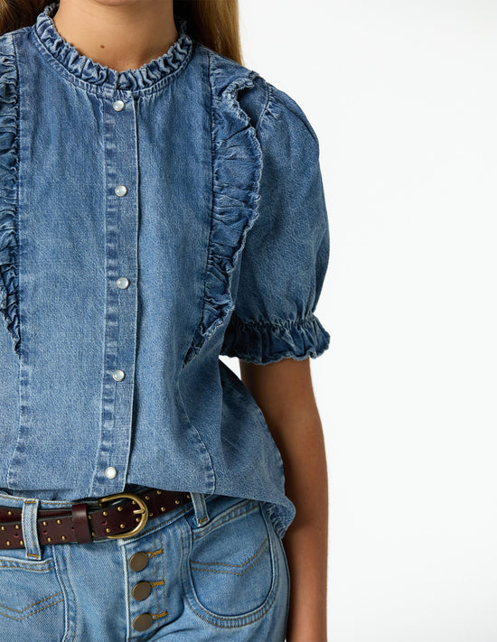 CAMISA VOLANTE DENIM