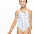 Blue Indian flower swimsuit