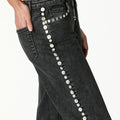 GRAY PEARL BUTTON DENIM