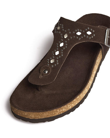 RHOMBUS STUD SANDAL BROWN