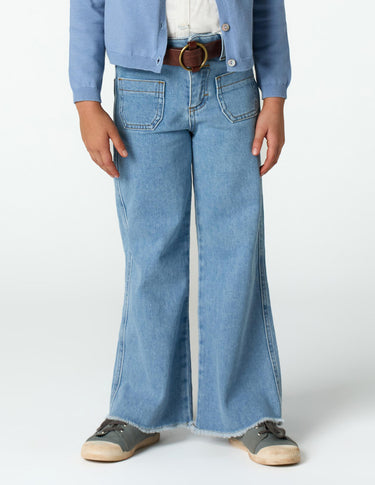 BLUE DENIM POCKET TROUSERS