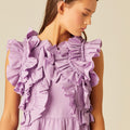 VESTIDO VOLANTES LILA