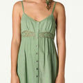 GATHERED STRAPPY DRESS GREEN