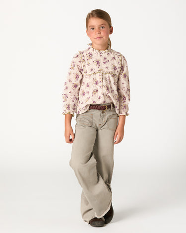 Gray denim cargo pants