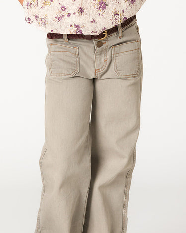 Gray denim cargo pants