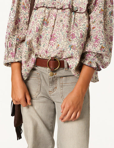 Gray denim pocket trousers