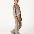 Gray denim pocket trousers