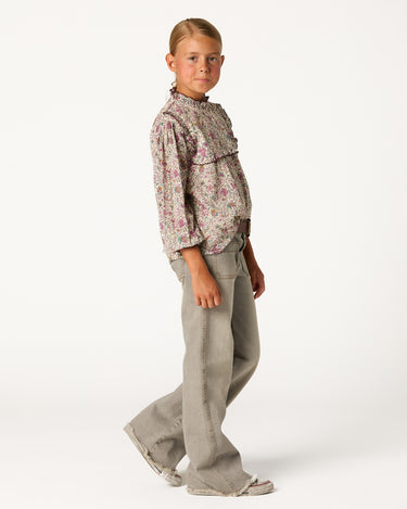 Gray denim pocket trousers