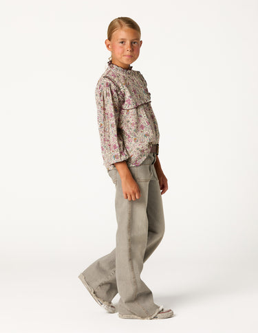 Gray denim pocket trousers