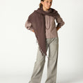 Light gray denim wide-leg jeans
