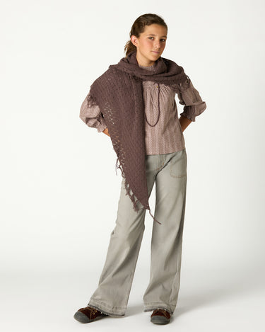 Light gray denim wide-leg jeans