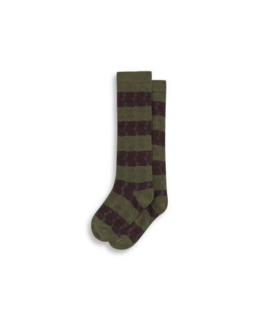 STRIPED TEXTURED GREEN SOCKS